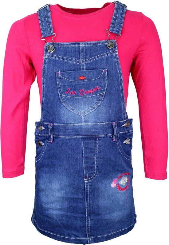 Foto: Lee cooper jurkje lee cooper denim lichtblauw kids kind meisjes roze blauw maat 158 164