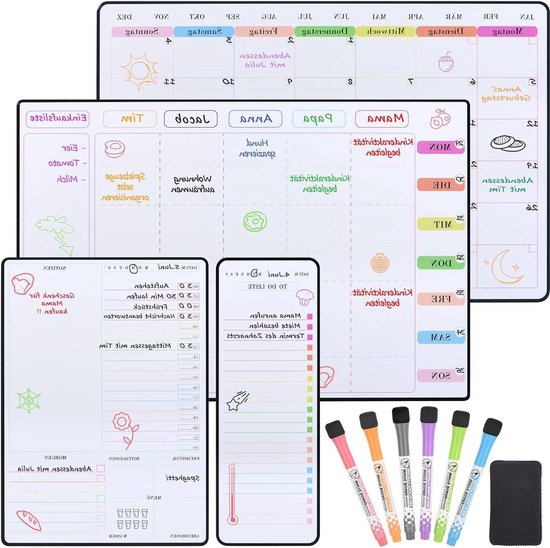 Routine Planner, whiteboard weekplanner, maandplanner afwasbaar voor