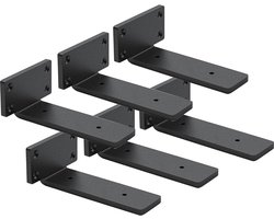BOTC Plankdragers - 15cm - Plankhouder - Verdikt: 0.5 cm - 6 stuks - incl. bevestigingsmateriaal + schroefbit - Zwart