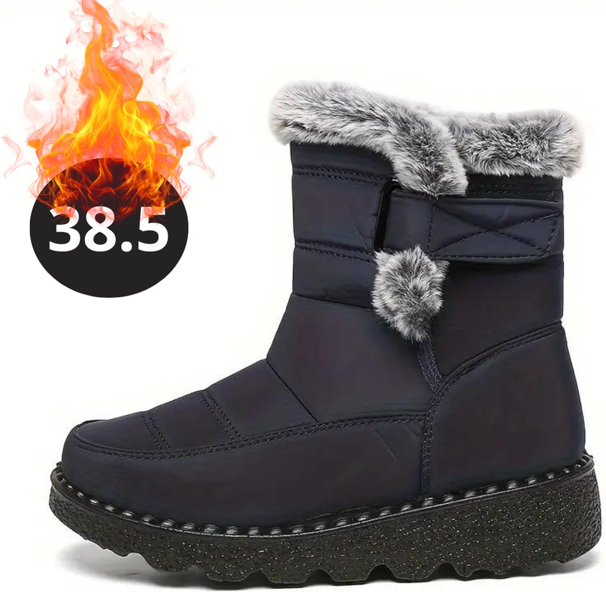Bovista Snowboots Sneeuwschoenen Sneeuwboots Heren Wintersport Ski Skischoenen – 38.5 Buiten Antislip Winter Zwart