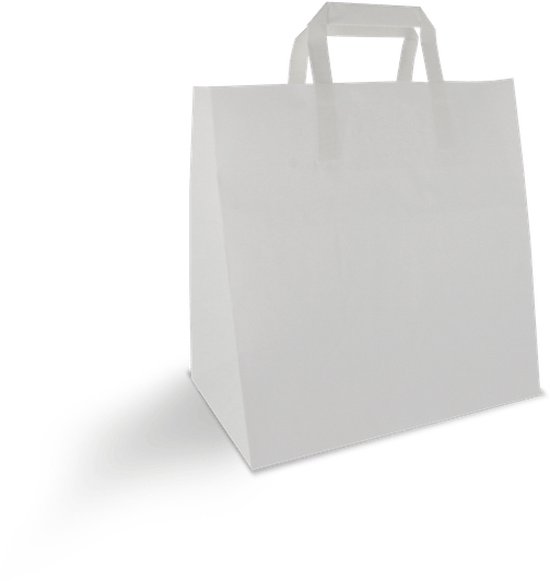 Grand sac de transport - papier - blanc - 32+17x28cm - 250 pcs.