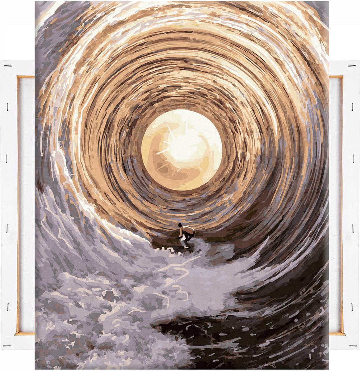 Schilderen Op Nummer Volwassenen DIY Paint By Number Compleet Hobby Pakket op Frame met Vernis - ®Arty Bee - Surfer Droom 40x50cm — afbeelding 9
