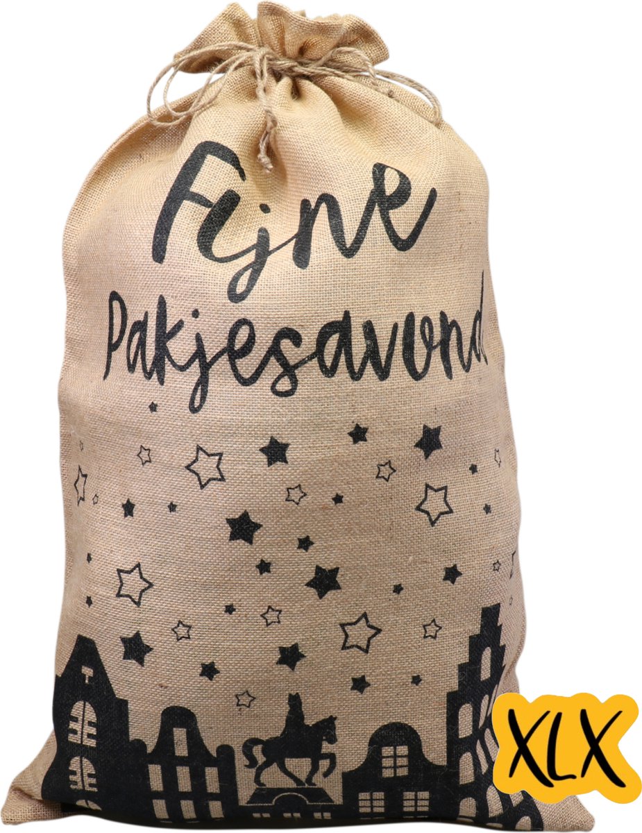 Sinterklaaszak - Jutezak - Jute - 50x80cm - Fijne pakjesavond - 1 stuks, XLX®