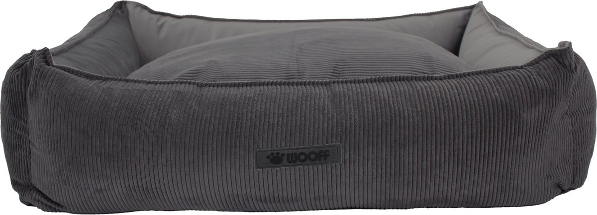 Wooff Cocoon Rib Velours Antraciet - Hondenmand - 90x70x22 cm