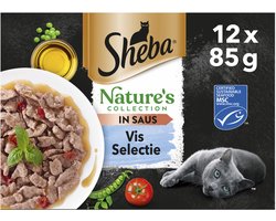 Sheba Nature's Collection Kattenvoer Natvoer Vis Selectie in Saus Maaltijdzakjes 12 x 85 gr