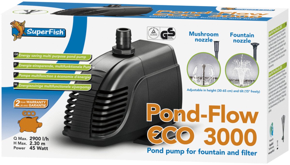 Bol.com Superfish Pond Flow Eco - Pompen - 3000 l/h aanbieding