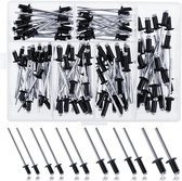 4mm x 8mm Legering Blindklinknagels, Pak van 50 – Klinknagels voor Metaal, Blinde klinknagel, Koepelkop Klinknagel, Aluminium Behuizing en Stalen Doorn Popnagels voor Carrosserie – Duwklinknagels