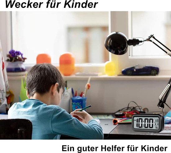 Netzu Luide wekker voor diepe slapers, digitale wekker met LED-display, dubbel alarm, 5 helderheidsdimmers, 4 volumeniveaus, uitschakelgeheugen, wekker nachtkastje voor kinderen, jongeren, ouderen