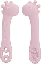 Cuillères d'entraînement Pure Luv - Rose - Set - Apprendre à manger - Pratiquer des collations - Alimentation indépendante - Motricité - Sans BPA - Cuillère pour bébé - Adapté aux enfants - Passe au lave-vaisselle