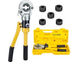 Luxuriq® Perstang - M Set - Krimptang - Perstang Waterleiding - Perstang voor persfitting - Perstang Bonfix en VSH - met M Persbekken - M12 - M15 - M18 - M22 - M28 - RVS, Stalen en Koperen leidingen - Hydraulische - Roteerbaar 360 graden