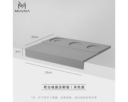 Muvna - Barista Tampermat extra groot - Zware dikke kwalitei 2.1cm - Groot 26cm - Ruimte voor 3 tools - Large - Zachte Siliconen mat - Essential - Grijs - 58mm
