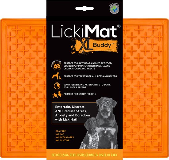 Lickimat Buddy Treat – Voermat Oranje – 30×25 cm