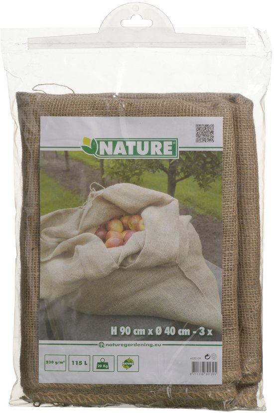 Nature Jutezak Met Aantrekkoord - Kweekbenodigdheden - 40x40x90 cm Naturel 3 stuks van Nature — afbeelding 5