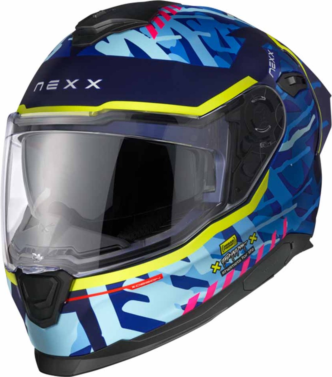 Nexx Y.100R Urbangram Indigo Blue Mt XXL - Maat 2XL - Helm