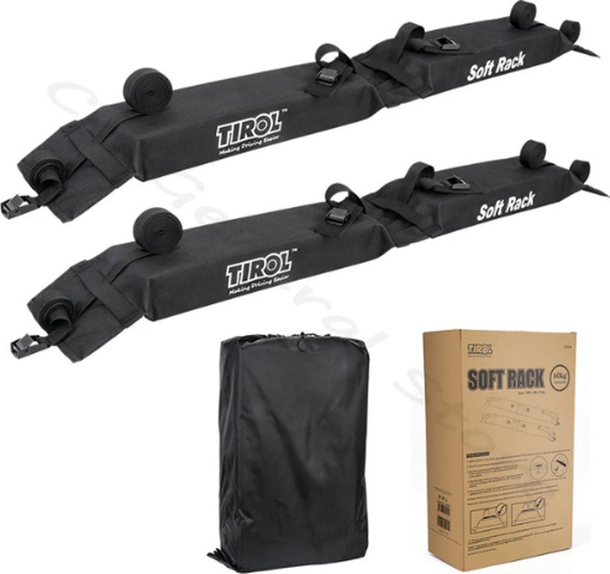 Multis Dakdragers - Dakdragers Universeel - Zachte Oxford Bagagedragers - Bagage - 2 Stuks - Ook Geschikt voor Surfplank - Zart