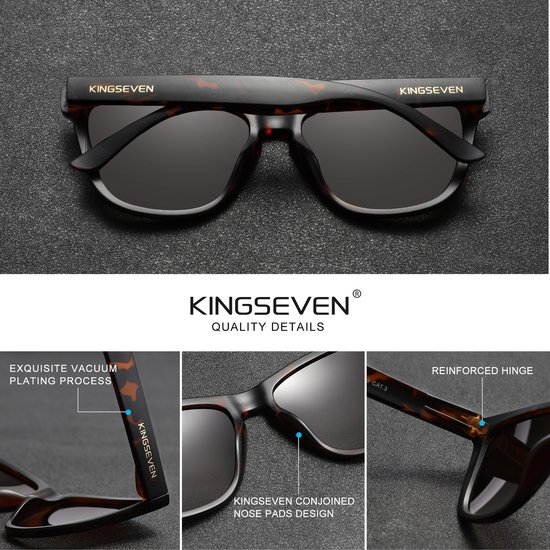 KingSeven - Zonnebril Heren - bril met UV400 en polarisatie filter - Leopard - Z284 van Kingseven — afbeelding 2
