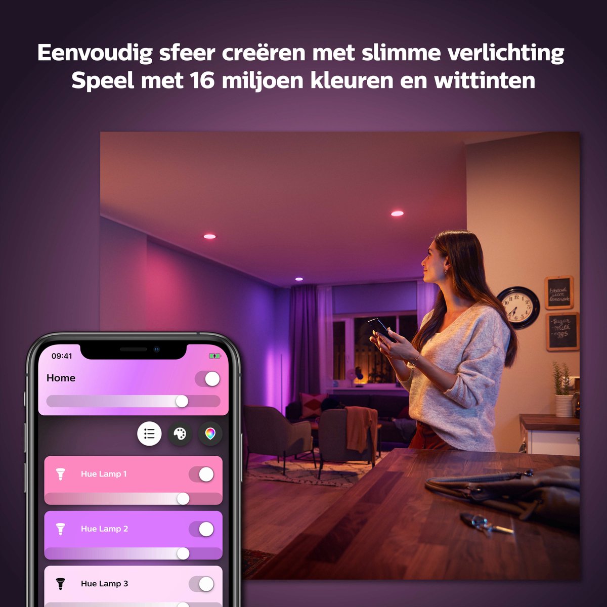 Philips Hue Centura inbouwspot - wit en gekleurd wit - 3-pack - zwart - rond - GU10 — afbeelding 3