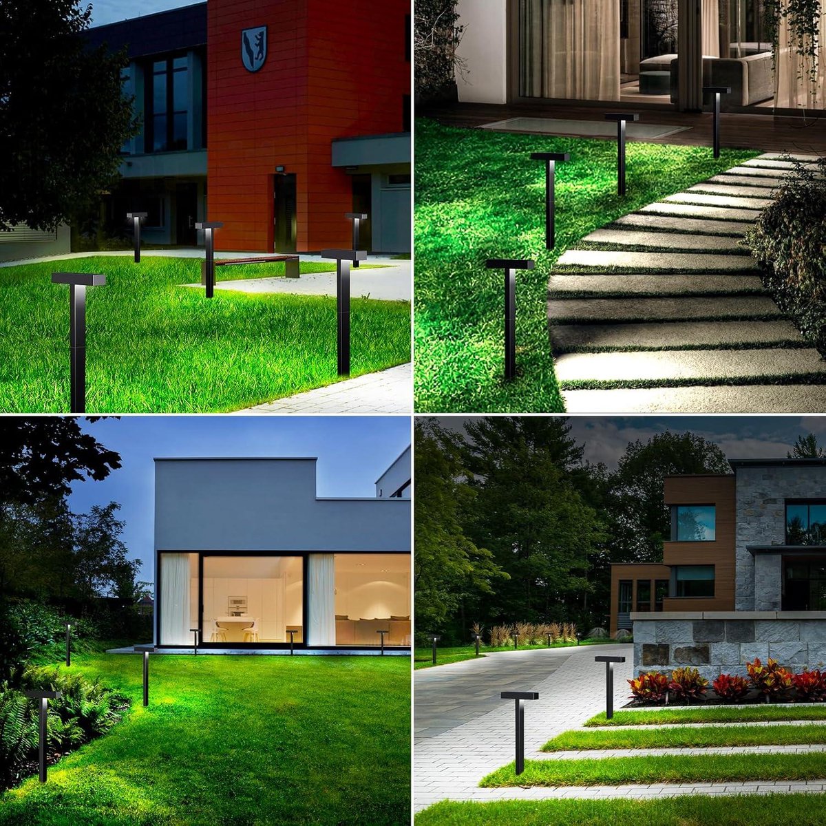 btfarm 8 Pack Solar Floor Lights 8 LED Waterproof Garden