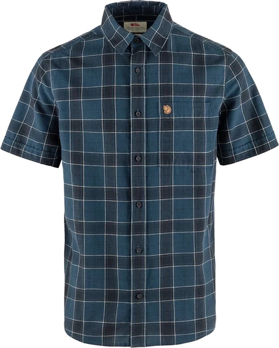 Fjallraven Övik travel shirt SS indigo dark S Marineblauw