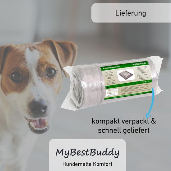 MyBestBuddy Hondenbed met comfortabele schuimstofkern, grijs, 120 x 80 cm, XXL hondenkussen met pluizige stofhoes, Öko-Tex 100, wasbaar op 40 °C, hondenmat voor zeer grote honden, ca. 3 cm dik, 120 x MyBestBuddy Hondenbed met comfortabele schuimstofkern, grijs, 120 x 80 cm, XXL hondenkussen met pluizige stofhoes, Öko-Tex 100, wasbaar op 40 °C, hondenmat voor zeer grote honden, ca. 3 cm dik, 120 x