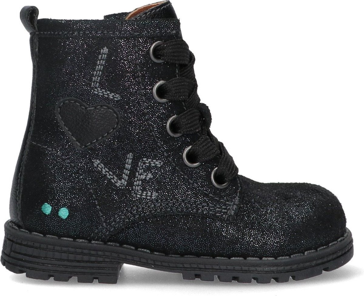 BunniesJR Thijs Trots Meisjes Biker Boots - Blauw - Leer - Veters
