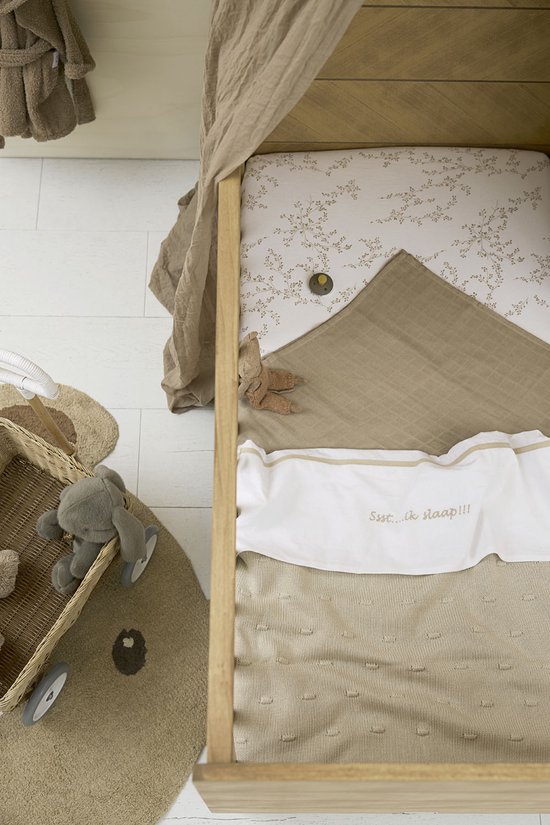 Meyco Baby Knots ledikant deken - soft sand - 100x150cm van Meyco — afbeelding 4