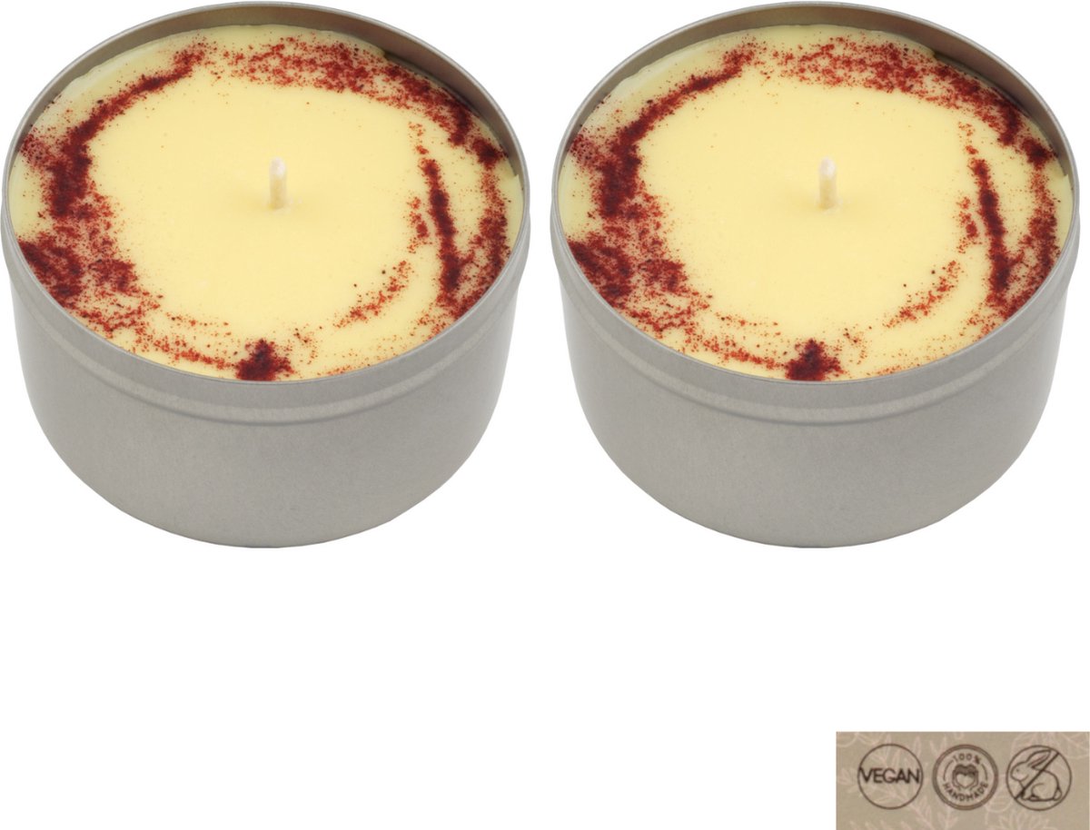 Mia Box Geurkaars Energizing - 2 x 160 g - Handgemaakt met 5 Essentiele Olien - Sinas Citroen Cipres Geranium en Neroli - Vegan