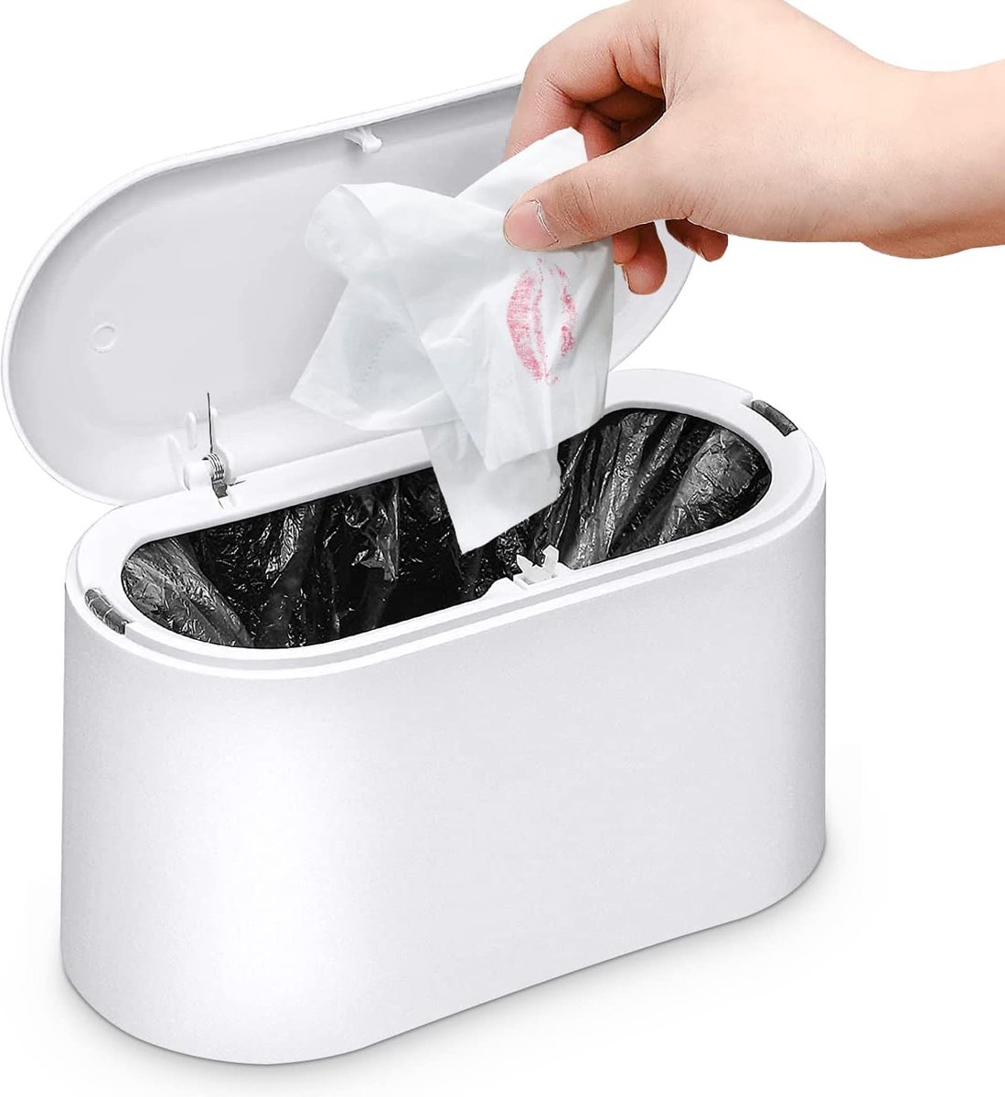 Goedkoopste Prullenbak - Prullenbakje met Sensor - Stevig - Aanrecht Afvalbakje - Mini Prullenbak - Desktop - Tafelafvalemmer - Plastic vuilnisemmer - Badkamer Afvalbakje - Recycle Afvalbak - Auto prullenbak - Wit - Kantoor Prullenbakken - Thuis / Kantoor