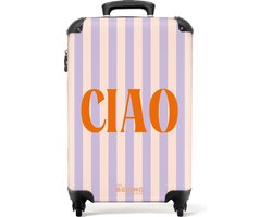 NoBoringSuitcases.com® - Handbagage koffer lichtgewicht - Reiskoffer trolley paars - Reis rolkoffer met wieltjes - Carryon suitcase - Past binnen 55x40x20 en 55x35x25 - Reistrolley op wielen met tsa slot