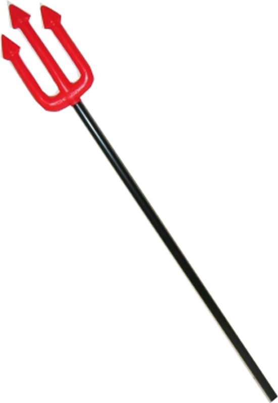 Drietand duivel - Halloween kostuum - Verkleedaccessoires - 58 cm - Rood/zwart
