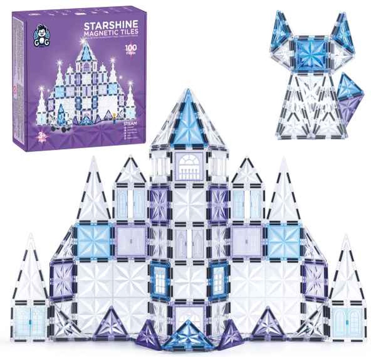 G G 1989 - Magnetic tiles - Opbergzak - Ideeënboek - 100 delen | bol