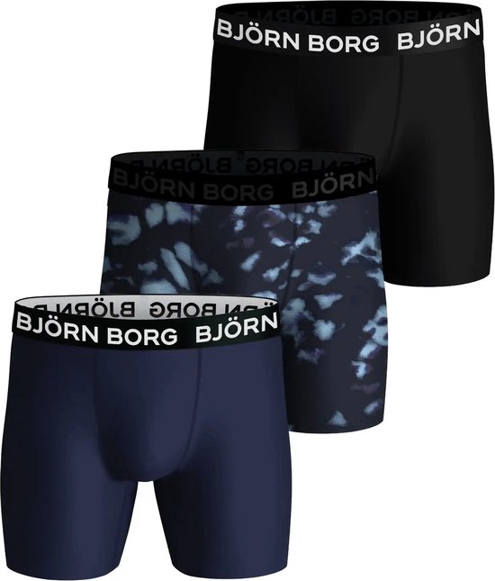 Foto: Bjorn borg bj rn borg performance boxershorts 3 pack blauw zwart heren maat l body fit