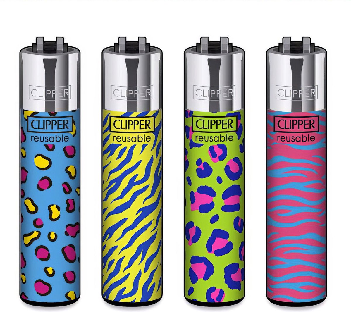 Goedkoopste Clipper Classic Large Aanstekers Animal Print (4 Stuks