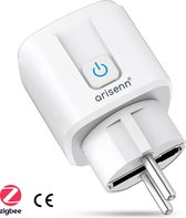Arisenn® Zigbee Slimme Stekker EU | Wifi | Stembediening (Google, Alexa, Siri) | App | Timer | Energie Meter | Zigbee 3.0 | Thuisautomatisering | Makkelijk te Installeren | Perfect voor Beginners | Bespaar Energie | Afstandsbediening | Zigbee