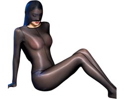 Erotische verleidelijke Panty bodysuit - Masker - Capuchon - Open kruis - Doorzichtig - Elastisch - One size - Unisex - Sexy - BDSM