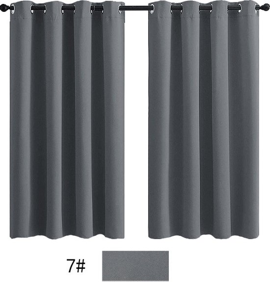 Verduisterende Gordijnen met Oogje, Grijs, 1 stuk, Blackout, 300cm x 260cm (B x H), Woonkamer, Slaapkamer