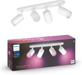 Philips Hue - Fugato - White and Color Ambiance - opbouwspot - 4 lichtpunten - wit - Bluetooth