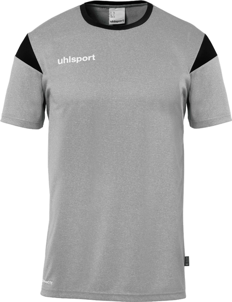 Uhlsport Squad 27 Shirt Korte Mouw Heren - Donkergrijs Gemeleerd / Zwart | Maat: 3XL