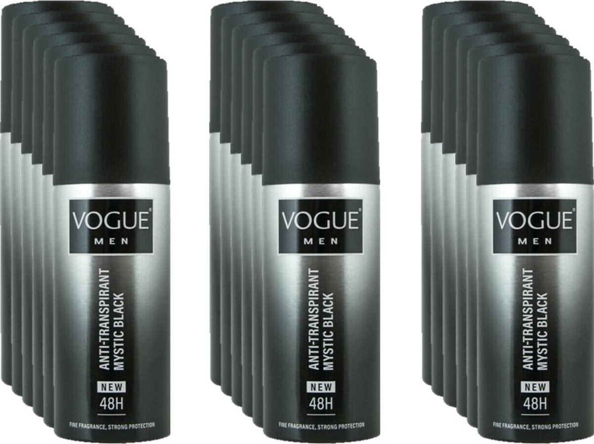 Goedkoopste Vogue Deo Spray - Mystic Black - Voordeelverpakking 18 x 150 ml