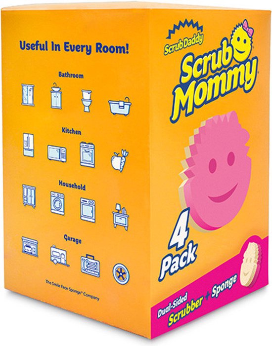 Scrub Mommy Lot De 8 Éponges Roses Et Violettes - Technologie FlexTexture Magique Qui Change De Texture Selon La Température