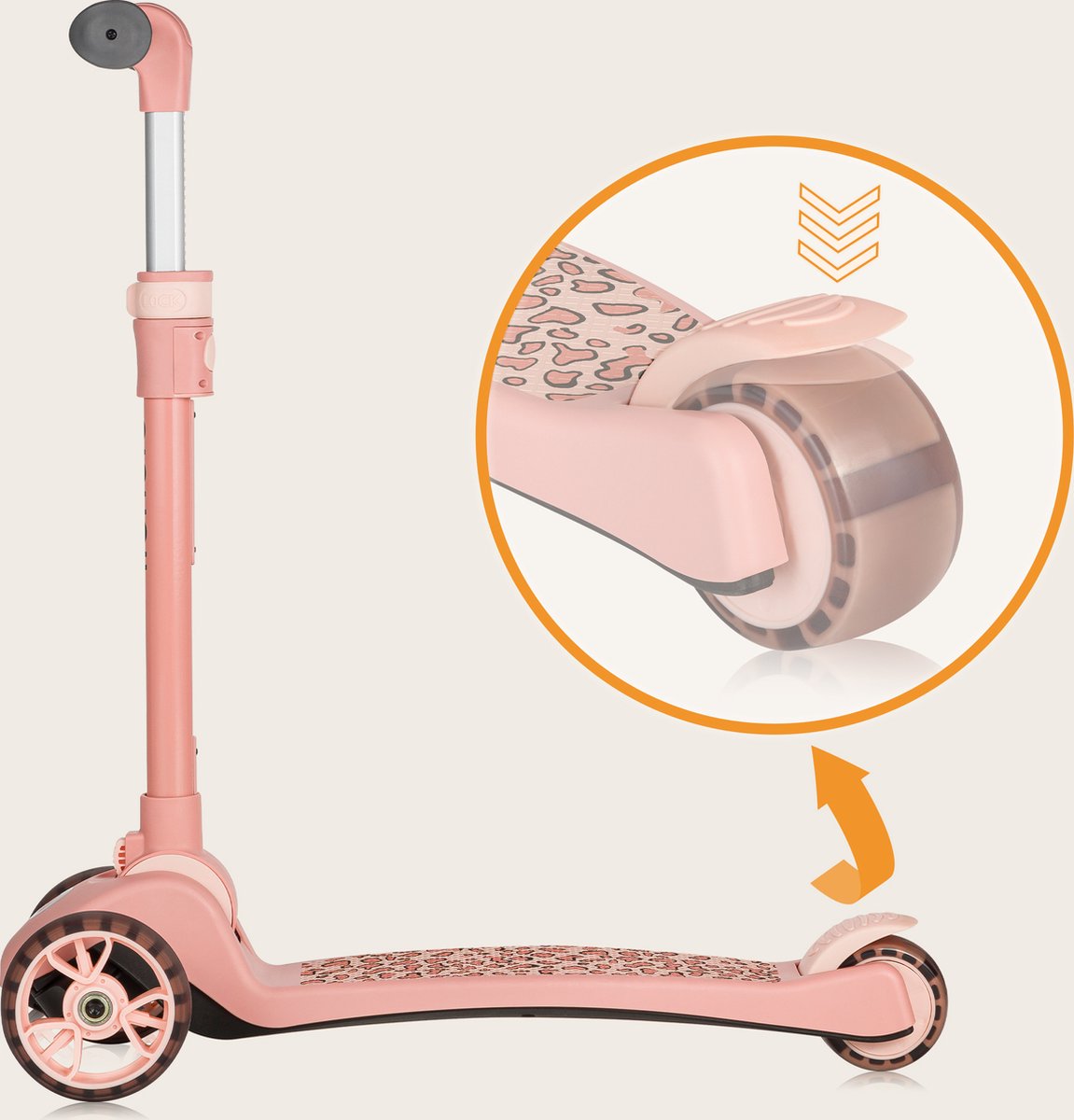 Lionelo Franky Kinderstep 2in1 - LED - 3 wielen - tot 50kg - Fiets en scooter 2in1 - Grote verlichte wielen  - Speelgoedmandje — afbeelding 2