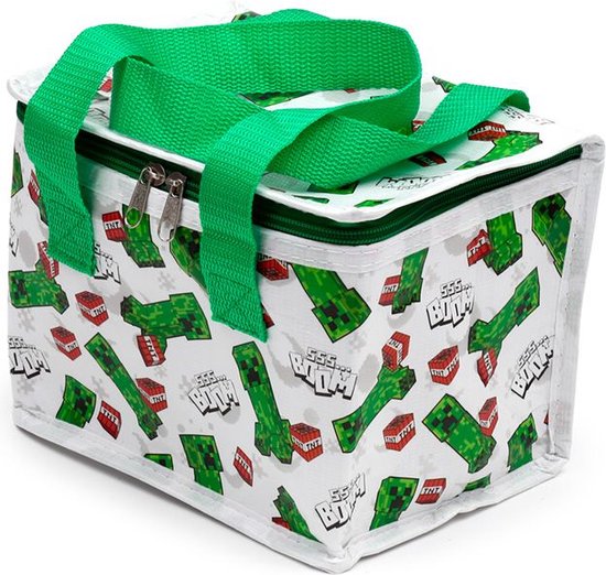 Sac isotherme - Minecraft - vert - 4 litres - 17 x 20 x 13 cm - glacières - pique-nique/plage - sac à lunch