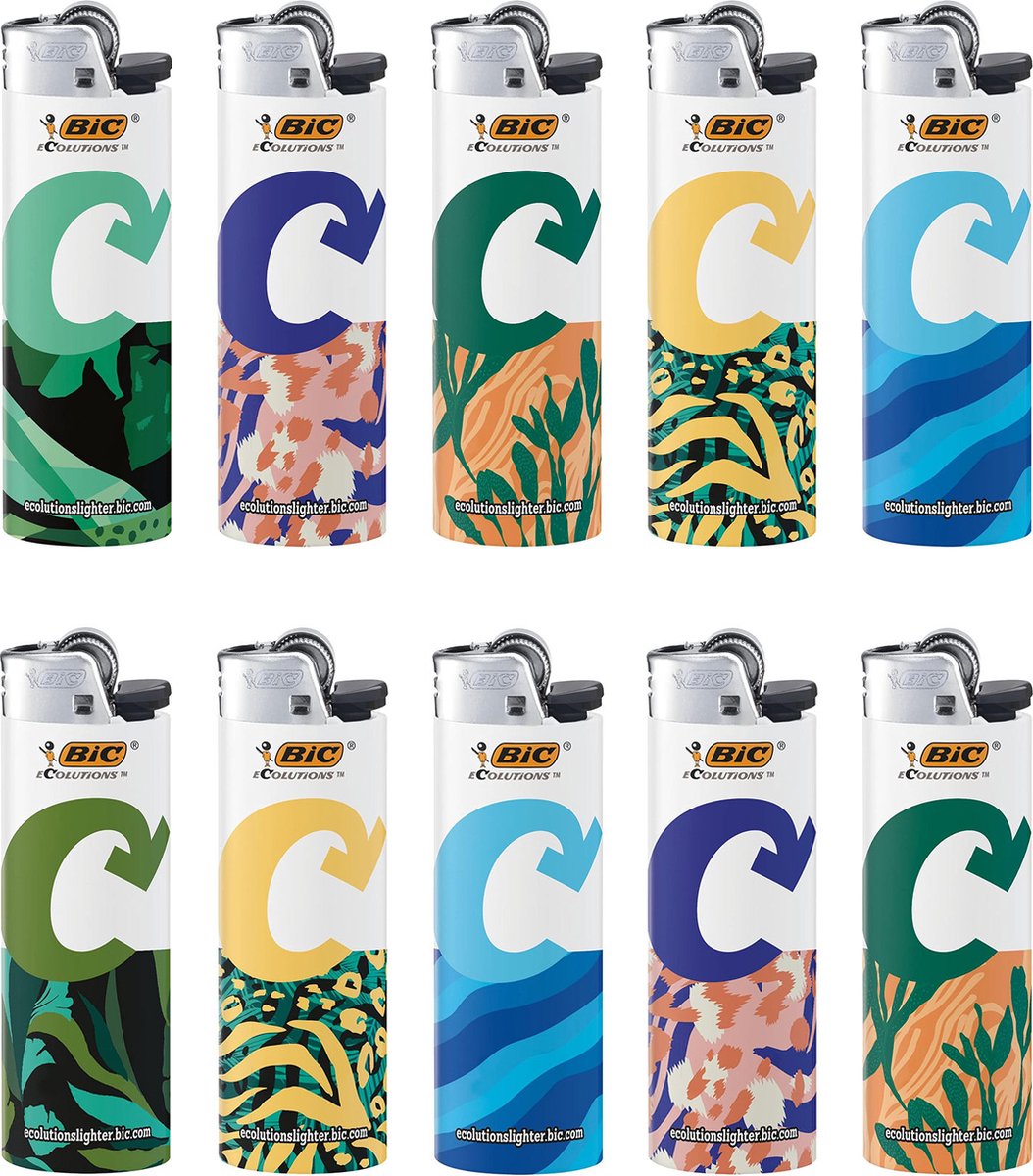 Goedkoopste BIC Maxi J26 Ecolutions Vuursteen aansteker - willekeurige kleuren - 10 stuks