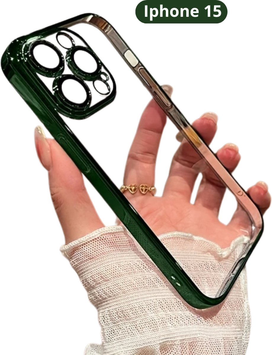 Bovista Telefoon Hoesje - Telefoonhoesjes - Phone Case - Shockproof - Premium Protection - Geschikt Voor iPhone 15 - Groen