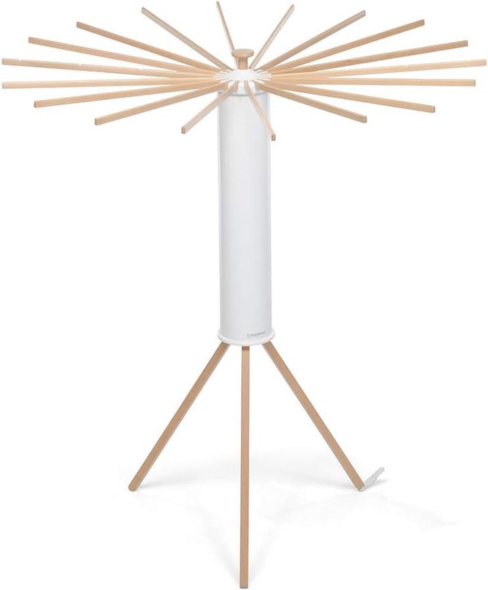 Goedkoopste Wasrek Octobus wasrek met spaken en 18 uitneembare massief beuken naturel planken.