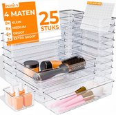 Posity Organisateur de tiroir - plateaux organisateur pour maquillage / salle de bain / bureau / cuisine - Organisateur de Maquillage - Plateaux de tiroir - diviseur de tiroir - 25 pièces - Plastique - Transparent