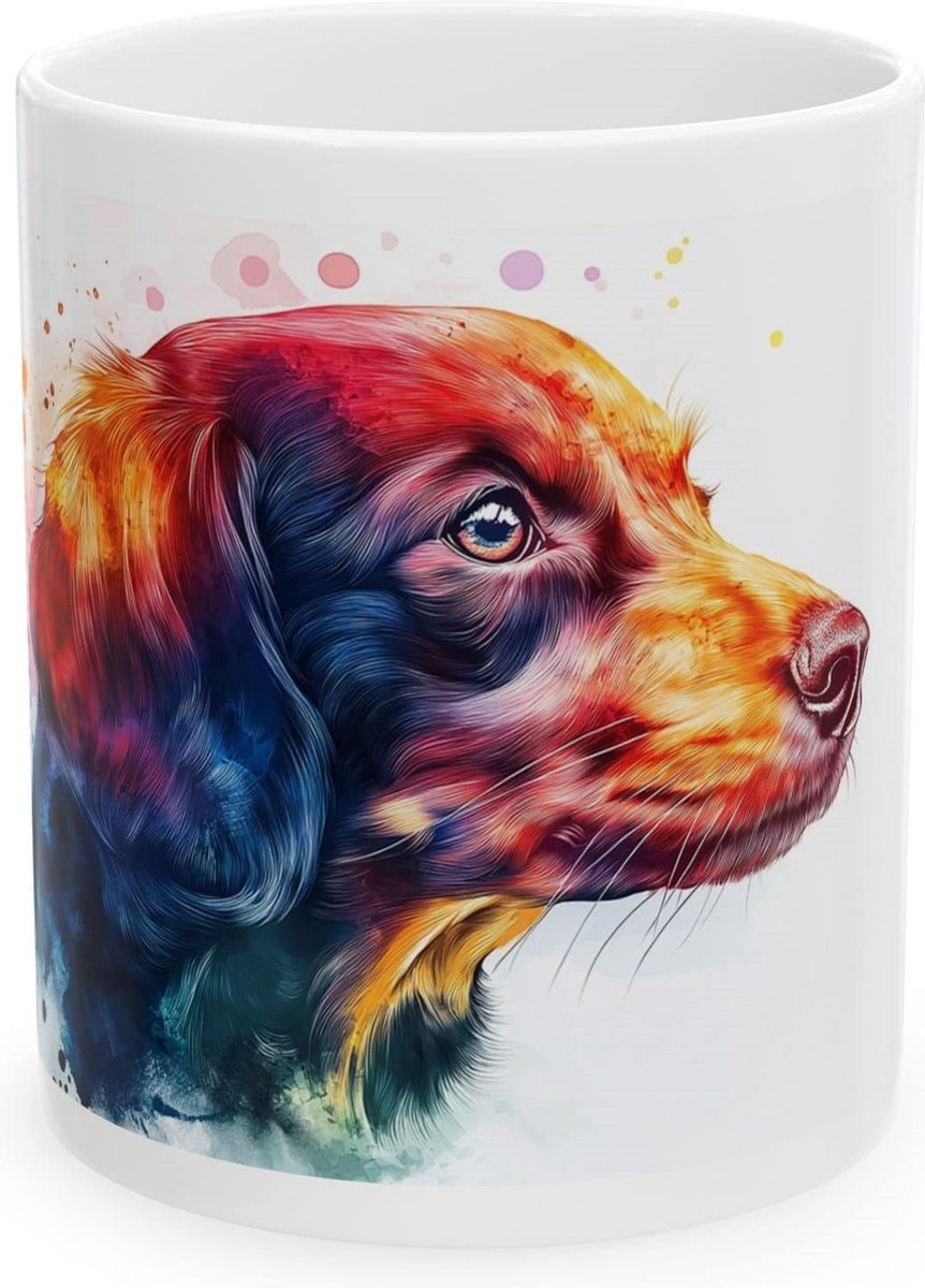 Mok Teckel - Koffiemok - Theemok - Aquarel - Mok - 325 ML - hond - beker
