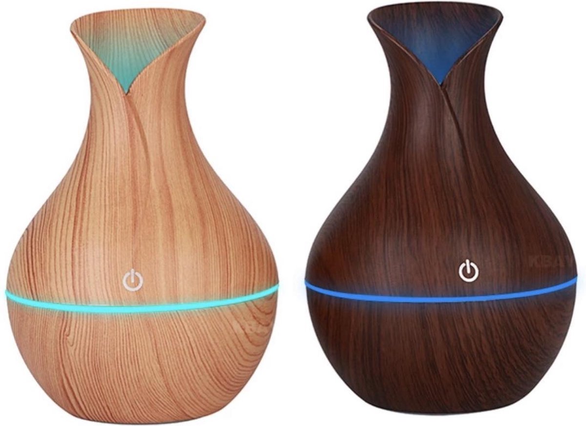 Goedkoopste Aroma Diffuser - Luchtbevochtiger Aroma Therapie - Vernevelaar – Verstuiver – Donkerbruin