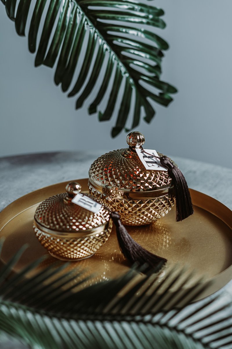 Geurkaars Rond Goud 115 ml - Inspired by Light Blue