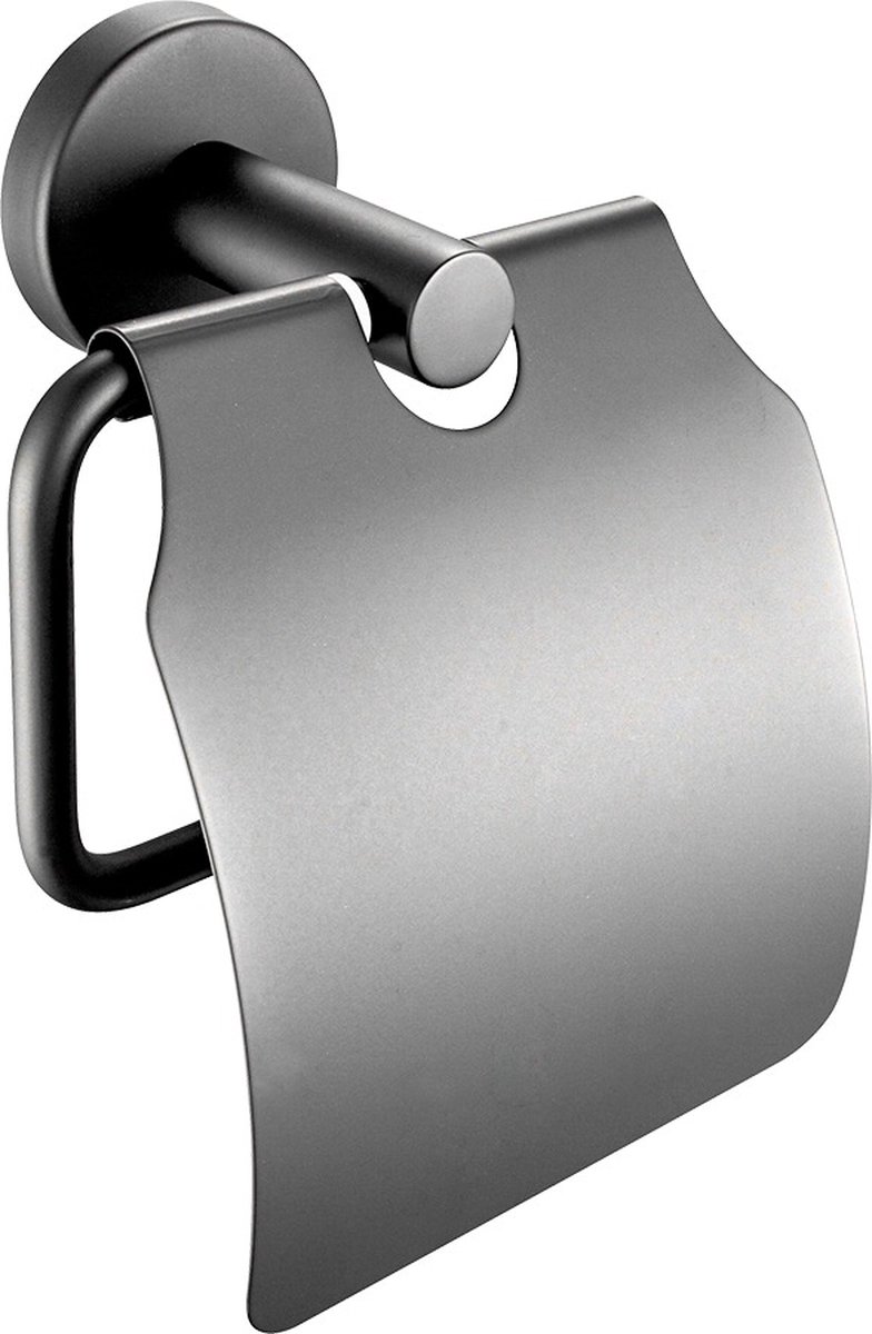 Profielenloods - Wc rolhouder met klep gunmetal - Monteren met schroeven